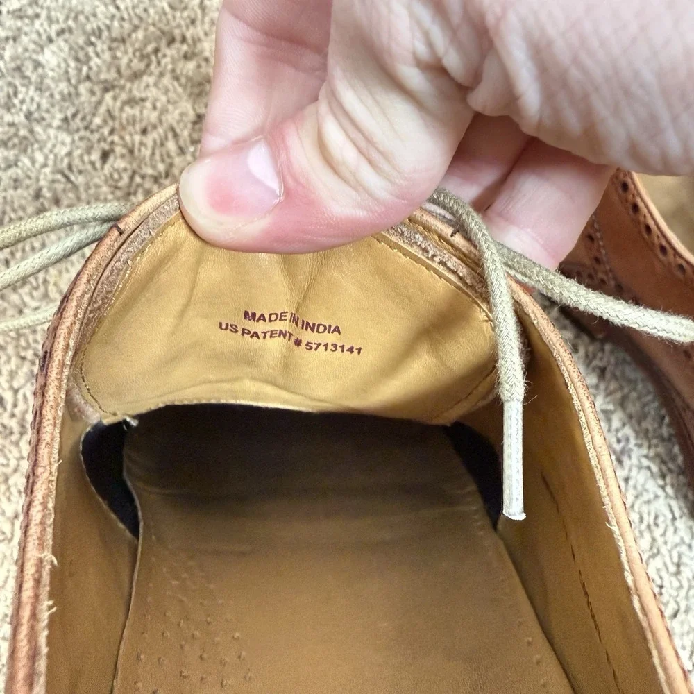 COLE HAAN Size 12 Caramel Brown Wingtip Oxfords Shoes Air